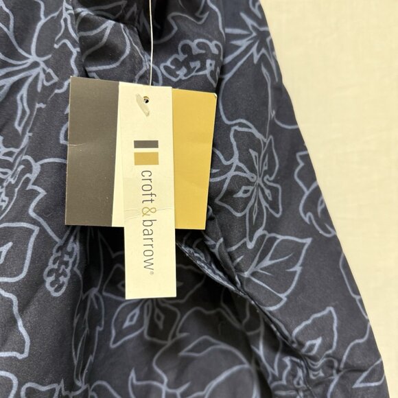 Croft & Barrow Mens Navy Blue Swim Trunks Shorts 2XL NWT Floral Mesh Lined Pocke - Picture 2 of 7